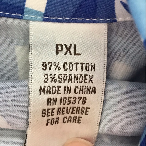 Drapers & Damon’s Blue White Leaf  Light Jacket Gold Hardware & Buttons Sz PXL - Picture 8 of 11